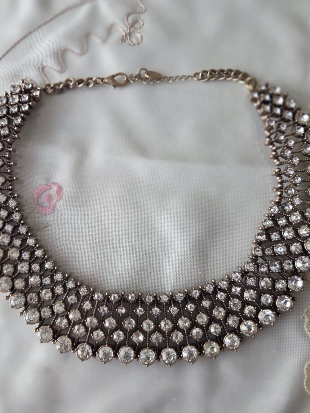 Zara Rhinestone Statement Collar Necklace